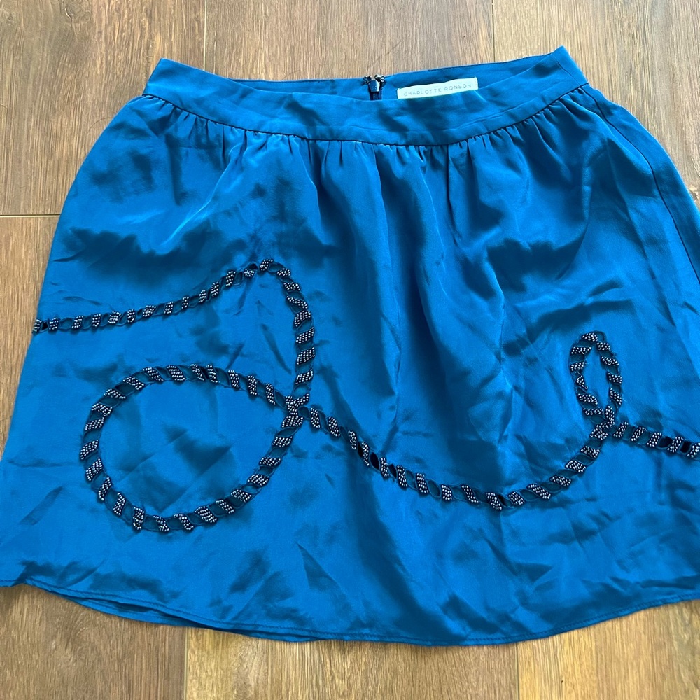 Charlotte Ronson Blue 100% silk skirt